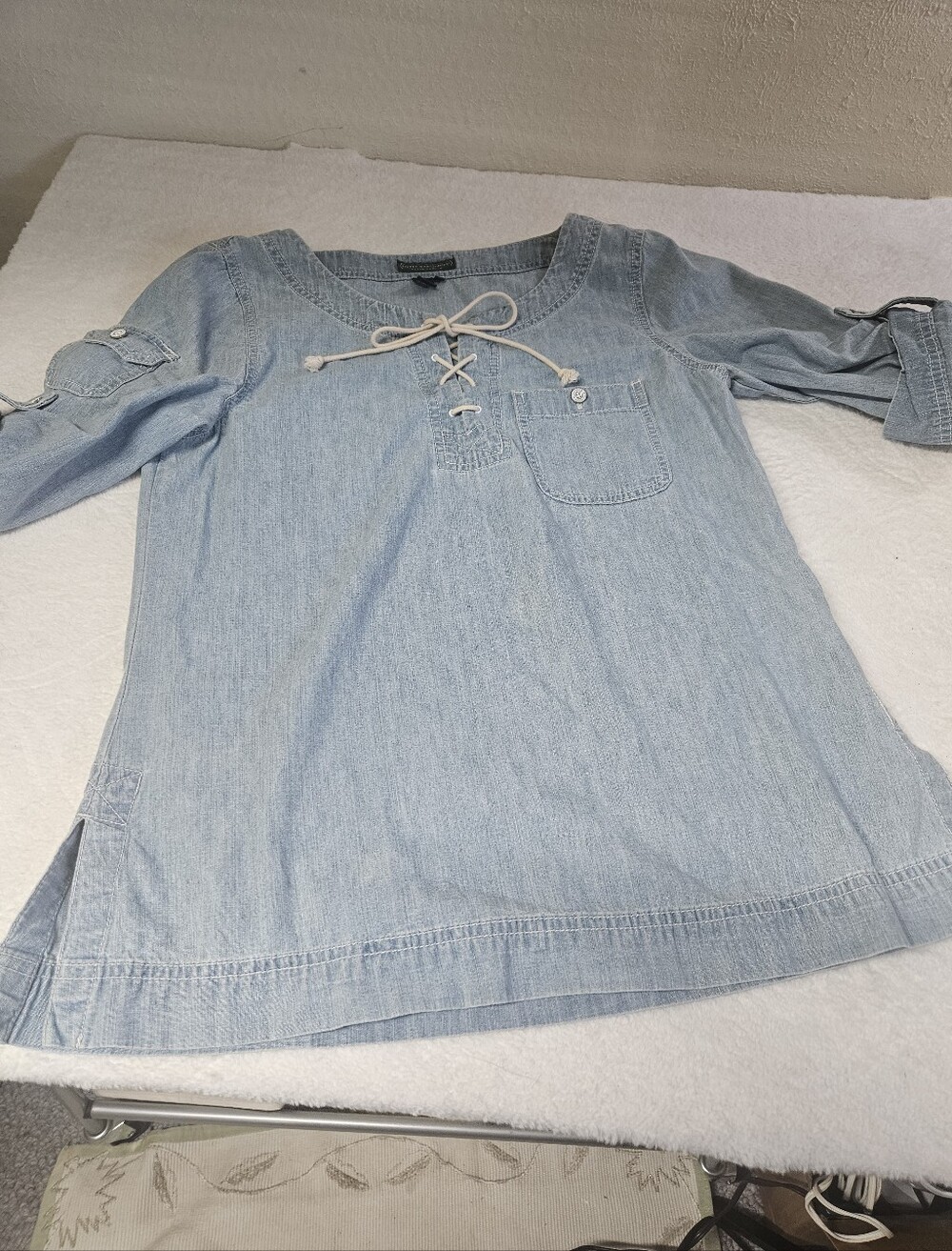 Ralph Lauren Light Blue Denim Lace-Up Tunic